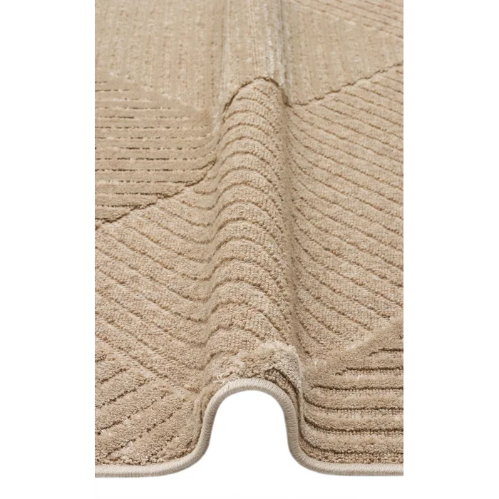ZENITH HALI 0236 Yüksek Alçak Dokulu Naturel Yün ve Viskon Modern Dokuma Halı