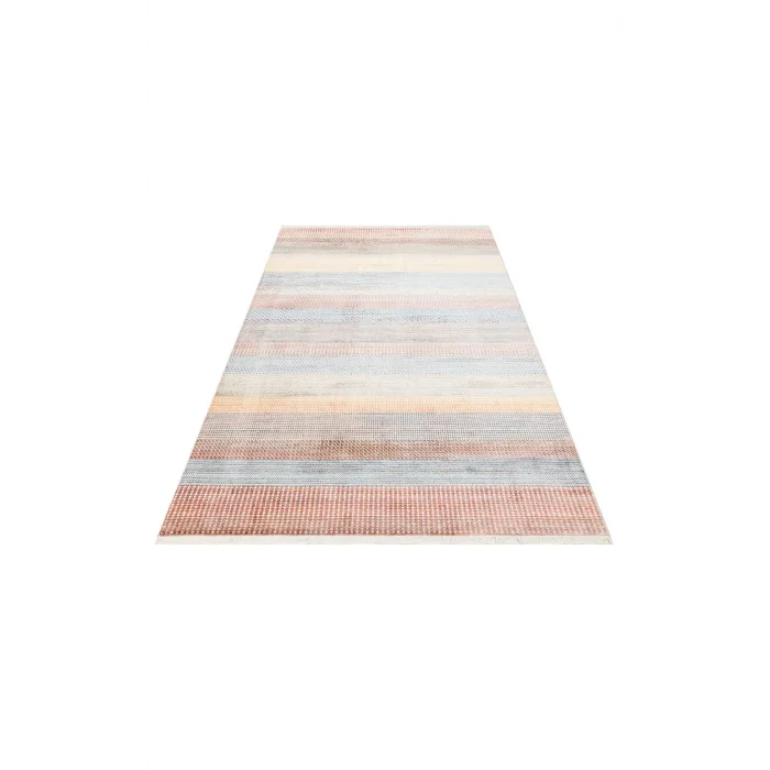 PIETRA HALI 0019 Sıcak Renk Tonlu Etnik Desenli Yumuşak Dokulu Makine Halısı