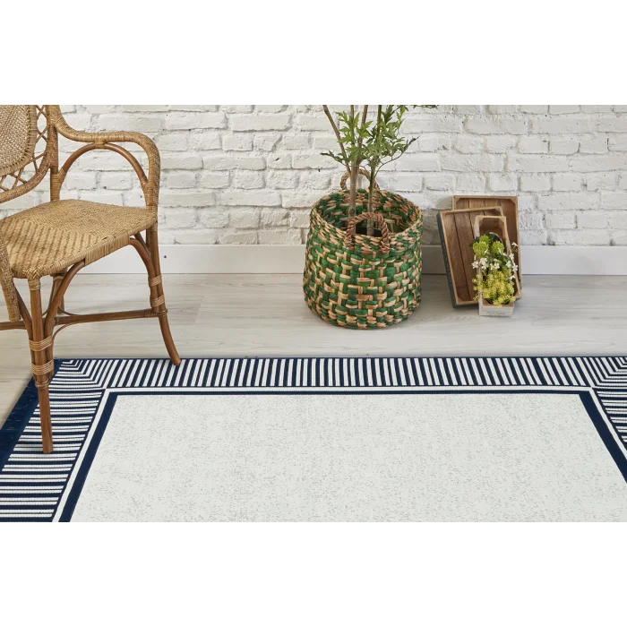 Arya Ar 13 Marine %100 Geri Dönüşümlü Pamuktan Çift Taraflı Yıkanabilir Modern Dekoratif Kilim