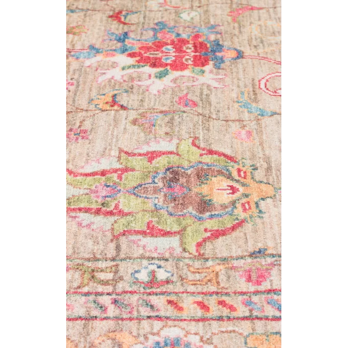Antique ATK 08 Beige Yıkanabilir Modern Ve Etnik Desenli Kaymaz Tabanlı Makine Halısı