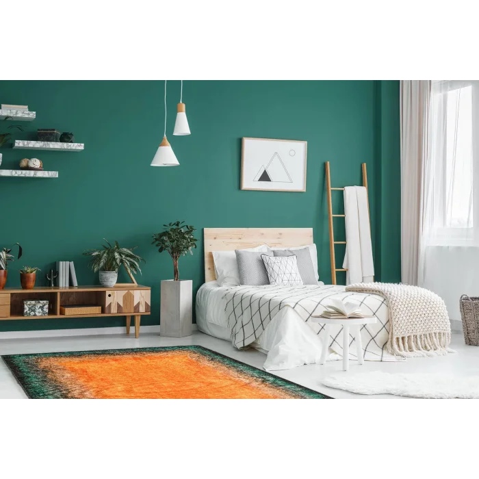 LUNA NEW HALI 0086 Otantik Geleneksel Desenli Yıkanabilir Renkli Baskı Kilim