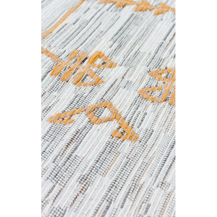 Arya Ar 23 Yellow %100 Geri Dönüşümlü Pamuktan Çift Taraflı Yıkanabilir Modern Dekoratif Kilim