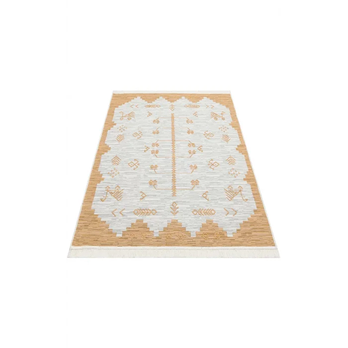 Arya Ar 23 Yellow %100 Geri Dönüşümlü Pamuktan Çift Taraflı Yıkanabilir Modern Dekoratif Kilim