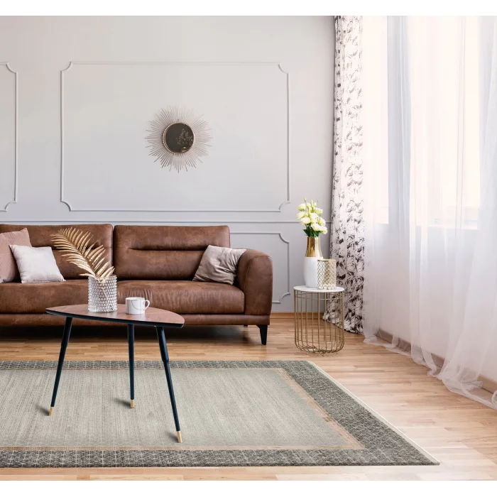 LISBON HALI 0059 Parlak Dokulu Modern Desenli Renkli Metalik Işıltılı Makine Halısı