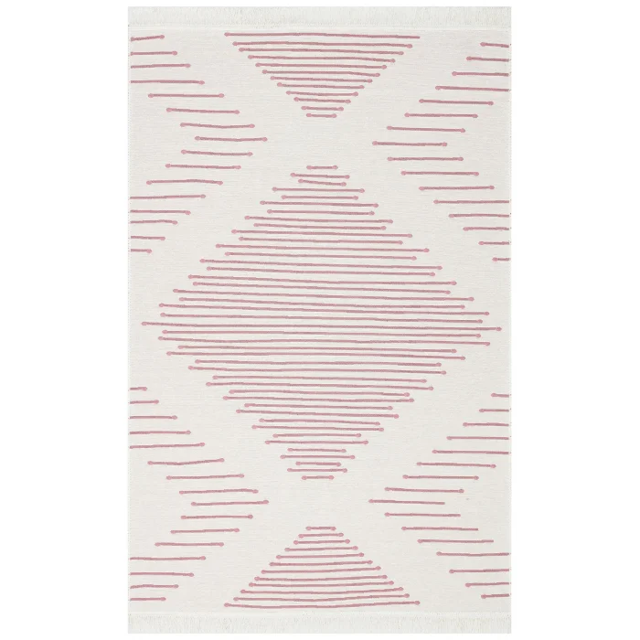Arya Ar 15 Pink %100 Geri Dönüşümlü Pamuktan Çift Taraflı Yıkanabilir Modern Dekoratif Kilim