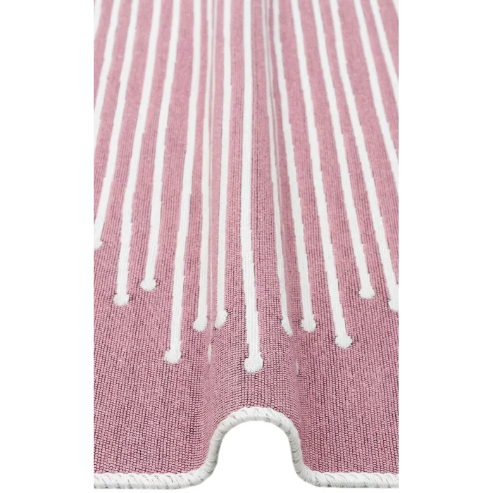 Arya Ar 15 Pink %100 Geri Dönüşümlü Pamuktan Çift Taraflı Yıkanabilir Modern Dekoratif Kilim