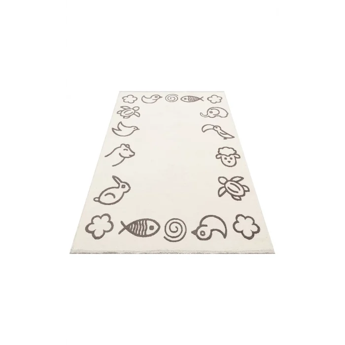 MIA COTTON HALI 0012 Yıkanabilir Çift Taraflı Pofuduk Dokuma Pamuk Kilim