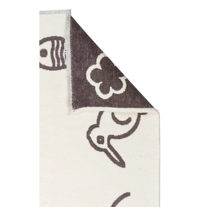 MIA COTTON HALI 0012 Yıkanabilir Çift Taraflı Pofuduk Dokuma Pamuk Kilim