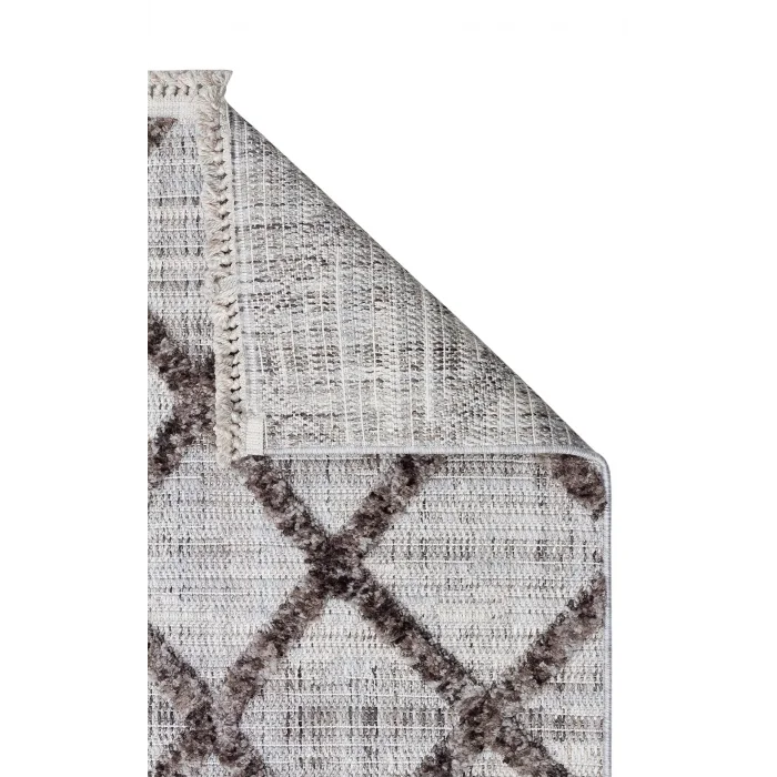 MALIBU HALI 0046 Hav Toz Vermez Yumuşak Dokulu Etnik Örgü Desenlere Sahip Modern İskandinav Halı