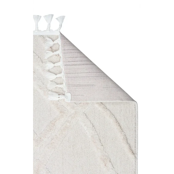 Terazzo 03 Whıte Hav Toz Vermez Yumuşak Dokulu Etnik Örgü Desenlere Sahip Modern İskindinav Halı