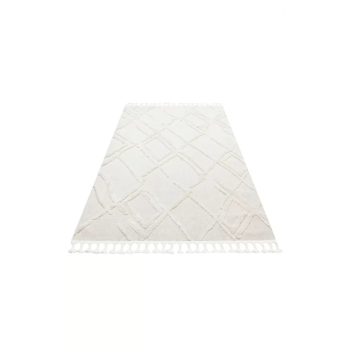 Terazzo 03 Whıte Hav Toz Vermez Yumuşak Dokulu Etnik Örgü Desenlere Sahip Modern İskindinav Halı