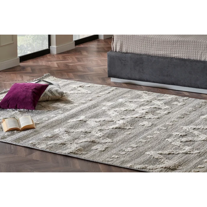 SYDNEY HALI 0013 Hav Toz Vermez Modern Bukleli Makine Halısı