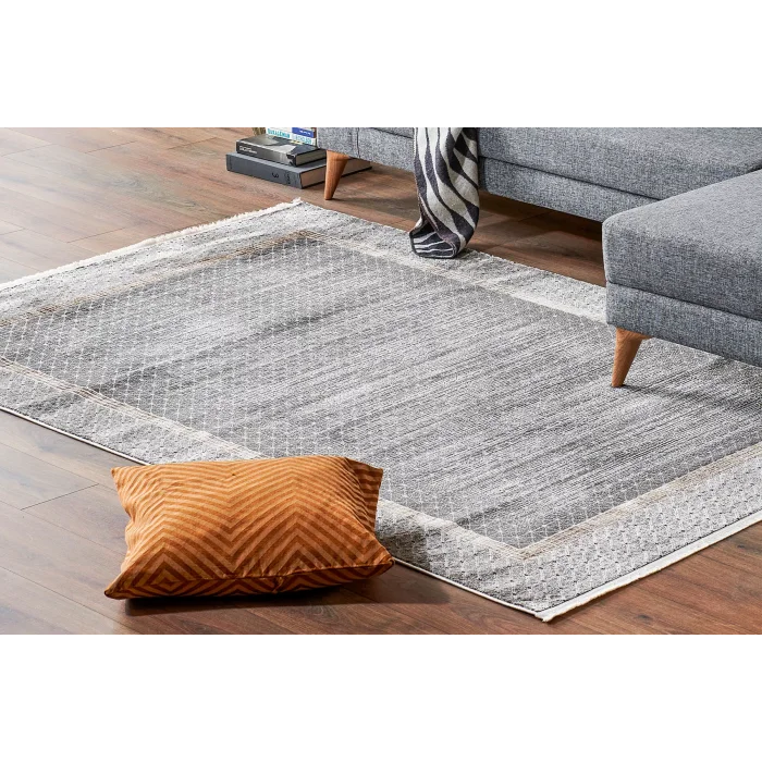 LISBON HALI 0063 Parlak Dokulu Modern Desenli Renkli Metalik Işıltılı Makine Halısı