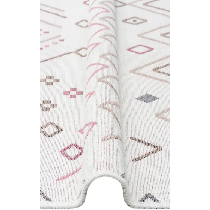 Arya Ar 05 Beige Pink %100 Geri Dönüşümlü Pamuktan Çift Taraflı Yıkanabilir Modern Dekoratif Kilim