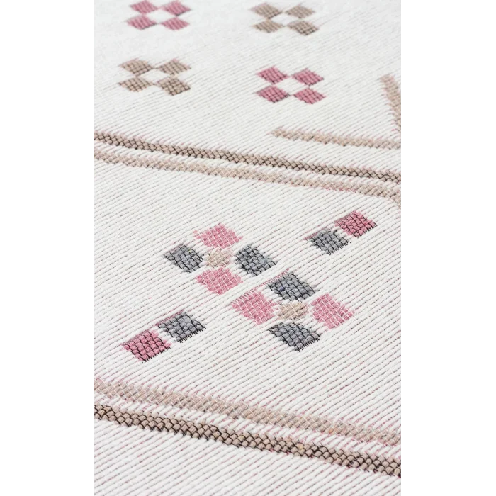 Arya Ar 05 Beige Pink %100 Geri Dönüşümlü Pamuktan Çift Taraflı Yıkanabilir Modern Dekoratif Kilim
