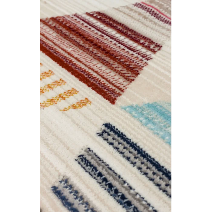 PETRA BOHEM HALI 0001 Hav Toz Vermez Etnik ve Modern Desenli Renkli Makine Halısı