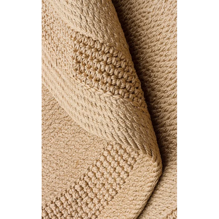 Patna PTN 12 Natural Jüt Hasır Görünümlü Hav Toz Vermez Dekoratif Örgü Halı