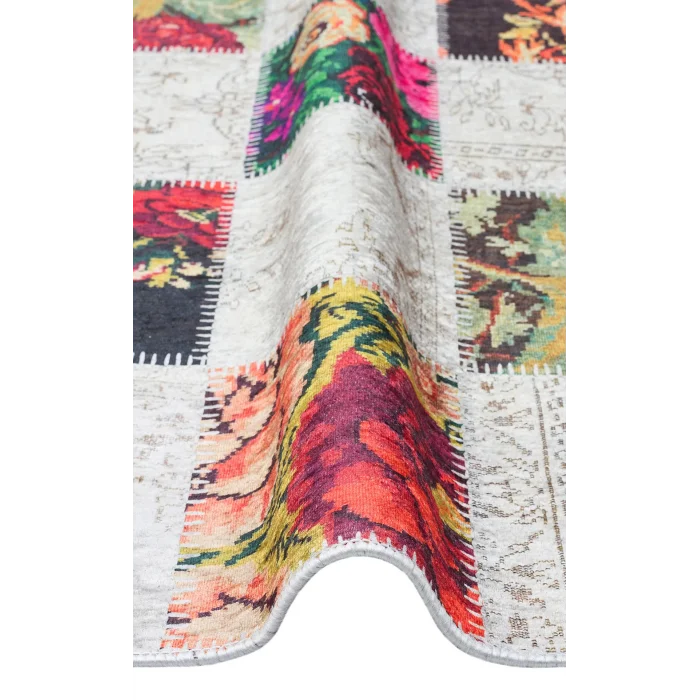 SIESTA NEO 0004 Otantik Geleneksel Desenli Yıkanabilir Renkli Baskı Kilim