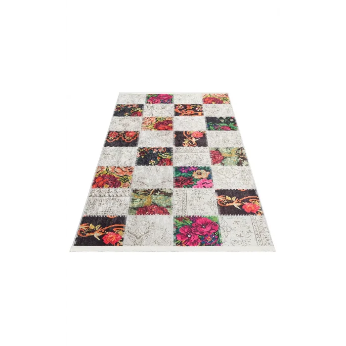 SIESTA NEO 0004 Otantik Geleneksel Desenli Yıkanabilir Renkli Baskı Kilim