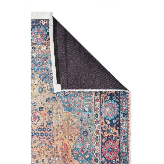 SIESTA NEO 0011 Otantik Geleneksel Desenli Yıkanabilir Renkli Baskı Kilim