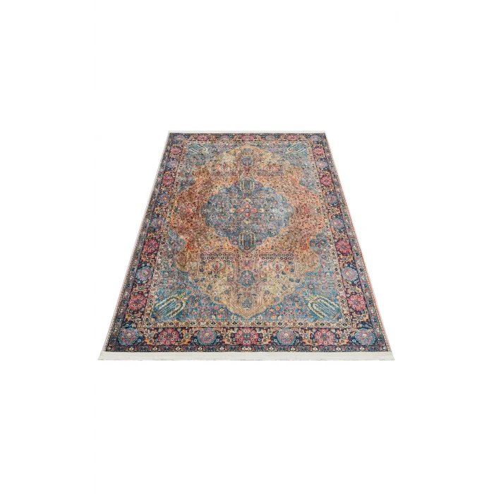 SIESTA NEO 0011 Otantik Geleneksel Desenli Yıkanabilir Renkli Baskı Kilim