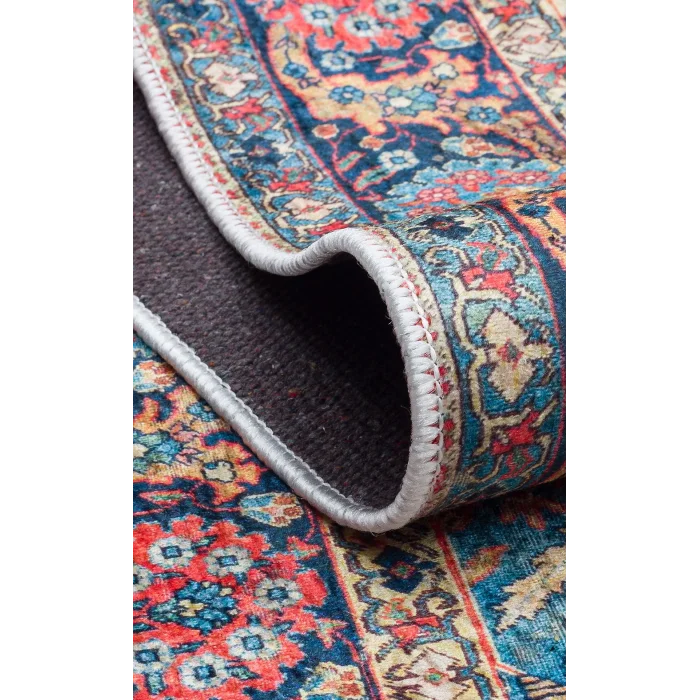SIESTA NEO 0011 Otantik Geleneksel Desenli Yıkanabilir Renkli Baskı Kilim