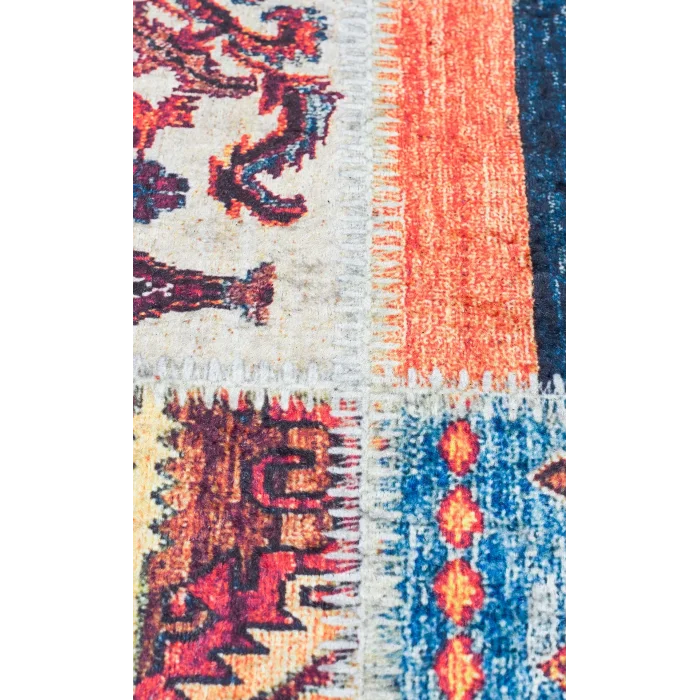 SIESTA NEO 0018 Otantik Geleneksel Desenli Yıkanabilir Renkli Baskı Kilim