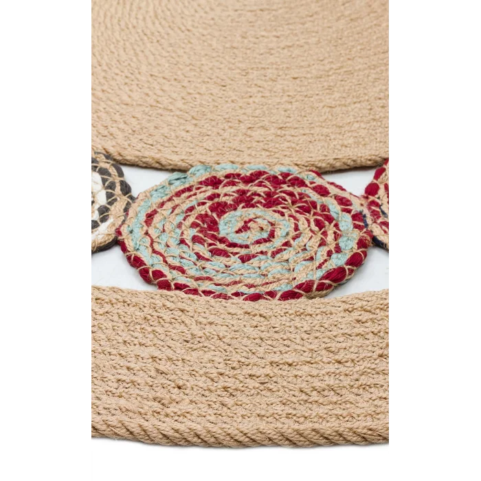 Patna PTN 13 Natural Multy Jüt Hasır Görünümlü Hav Toz Vermez Dekoratif Örgü Halı