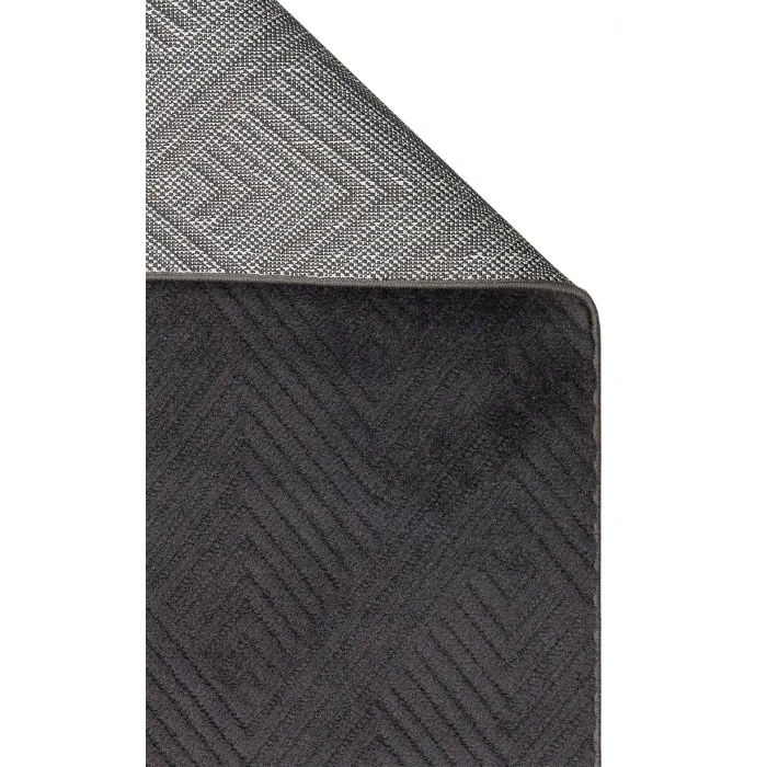 Urban 01 Black Etnik Desenlere Sahip Hav Toz Vermez Yumuşak Dokulu Modern Halı