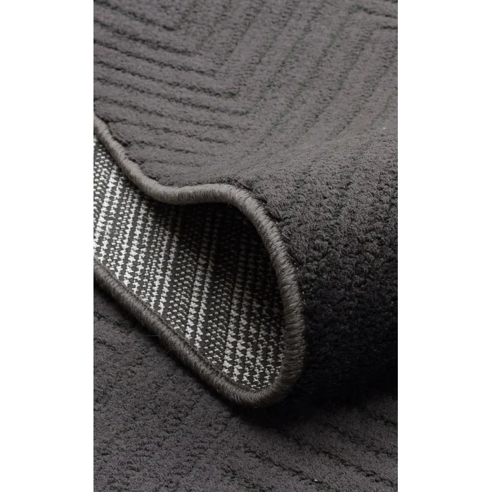 Urban 01 Black Etnik Desenlere Sahip Hav Toz Vermez Yumuşak Dokulu Modern Halı