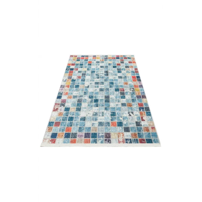 SIESTA NEO 0012 Otantik Geleneksel Desenli Yıkanabilir Renkli Baskı Kilim