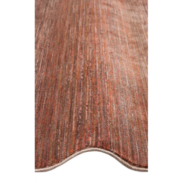 PIETRA HALI 0073 Sıcak Renk Tonlu Etnik Desenli Yumuşak Dokulu Makine Halısı