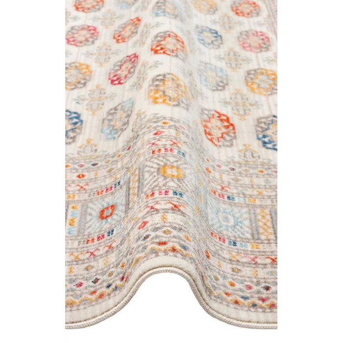 PIETRA HALI 0157 Sıcak Renk Tonlu Etnik Desenli Yumuşak Dokulu Makine Halısı