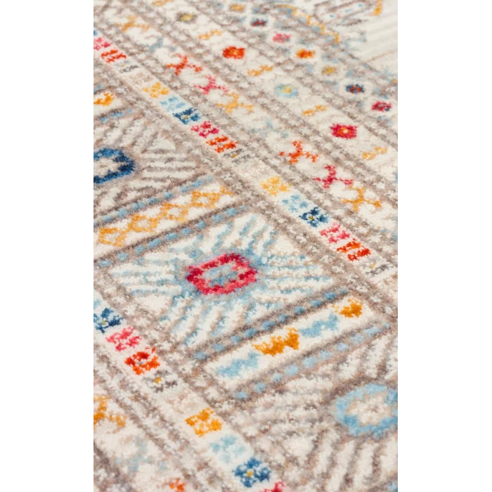 PIETRA HALI 0157 Sıcak Renk Tonlu Etnik Desenli Yumuşak Dokulu Makine Halısı