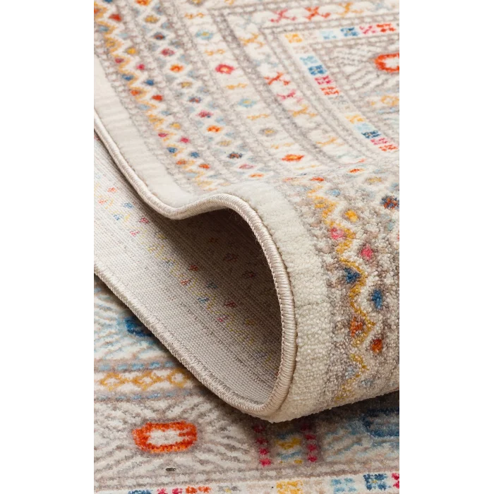 PIETRA HALI 0157 Sıcak Renk Tonlu Etnik Desenli Yumuşak Dokulu Makine Halısı