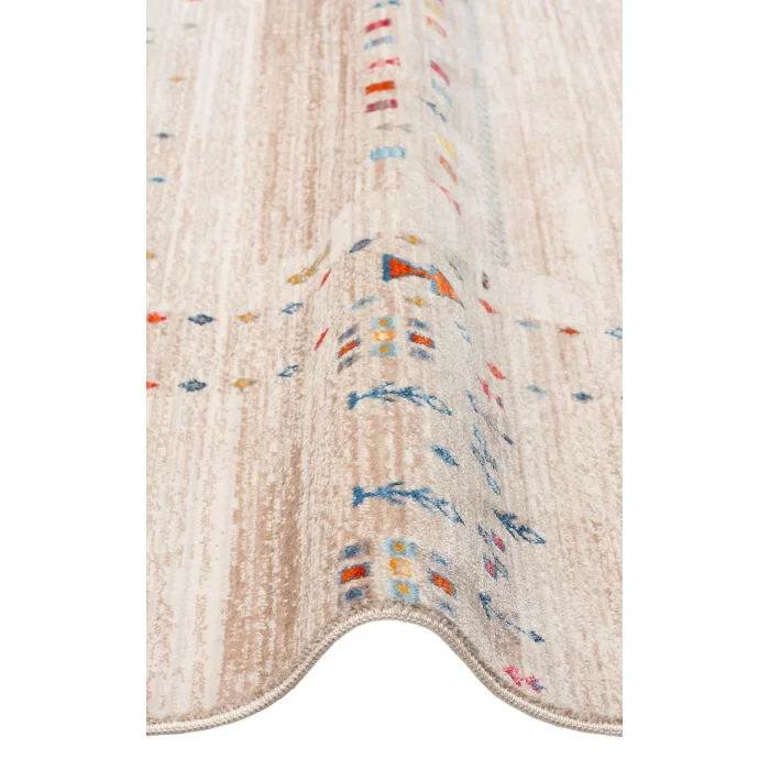 PIETRA HALI 0164 Sıcak Renk Tonlu Etnik Desenli Yumuşak Dokulu Makine Halısı