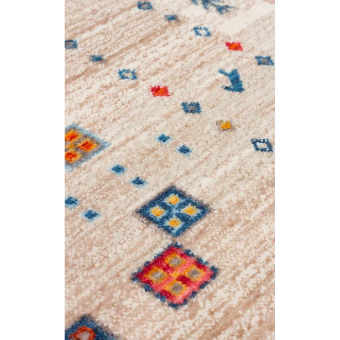 PIETRA HALI 0164 Sıcak Renk Tonlu Etnik Desenli Yumuşak Dokulu Makine Halısı