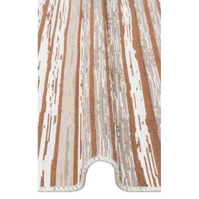 Arya Ar 27 Cream Beige %100 Geri Dönüşümlü Pamuktan Çift Taraflı Yıkanabilir Modern Dekoratif Kilim