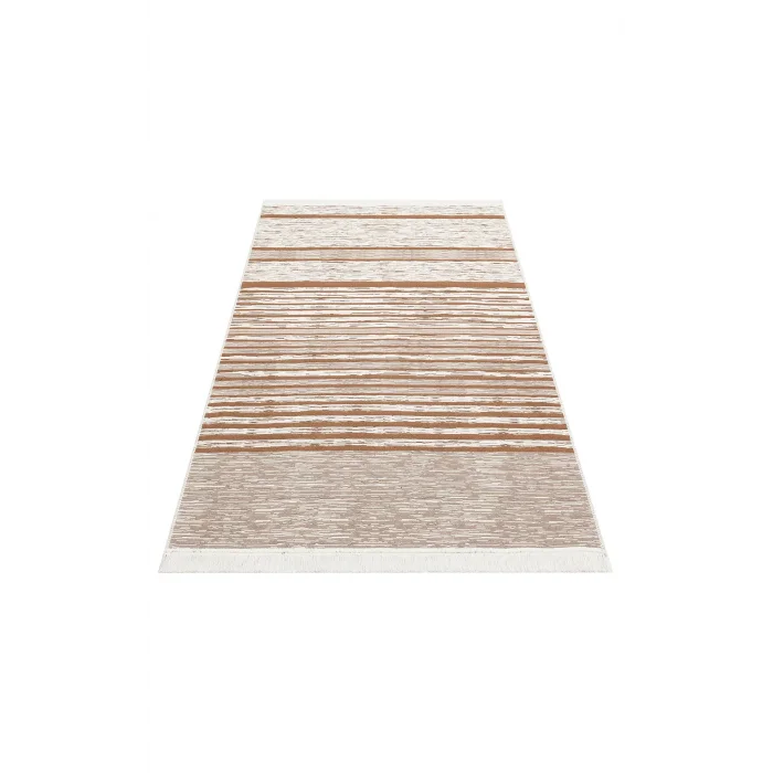 Arya Ar 27 Cream Beige %100 Geri Dönüşümlü Pamuktan Çift Taraflı Yıkanabilir Modern Dekoratif Kilim