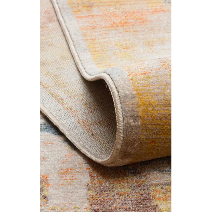 PIETRA HALI 0171 Sıcak Renk Tonlu Etnik Desenli Yumuşak Dokulu Makine Halısı