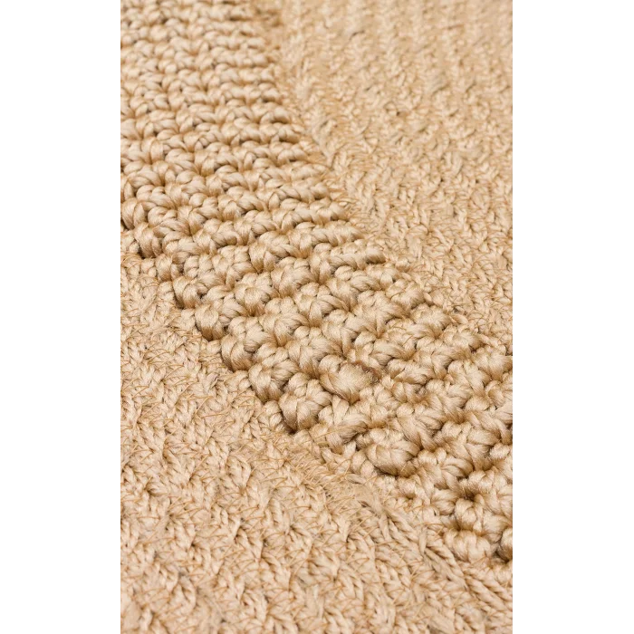 Patna PTN 11 Natural Jüt Hasır Görünümlü Hav Toz Vermez Dekoratif Örgü Halı