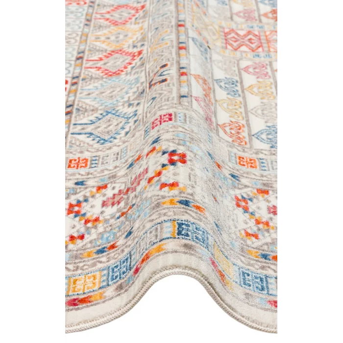 PIETRA HALI 0147 Sıcak Renk Tonlu Etnik Desenli Yumuşak Dokulu Makine Halısı