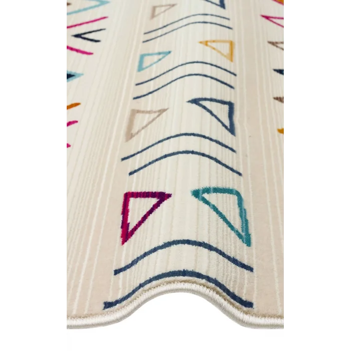 PETRA BOHEM HALI 0003 Hav Toz Vermez Etnik ve Modern Desenli Renkli Makine Halısı