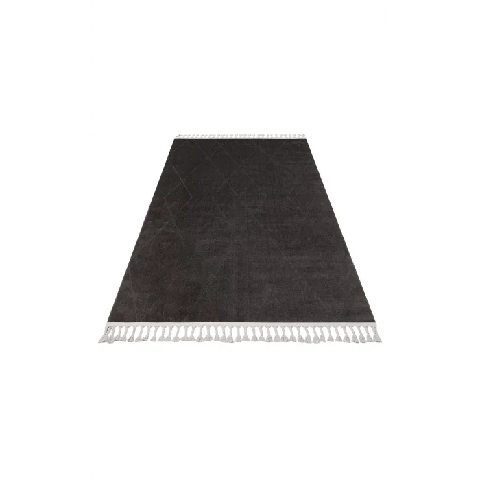 Urban 02 Black Etnik Desenlere Sahip Hav Toz Vermez Yumuşak Dokulu Modern Halı