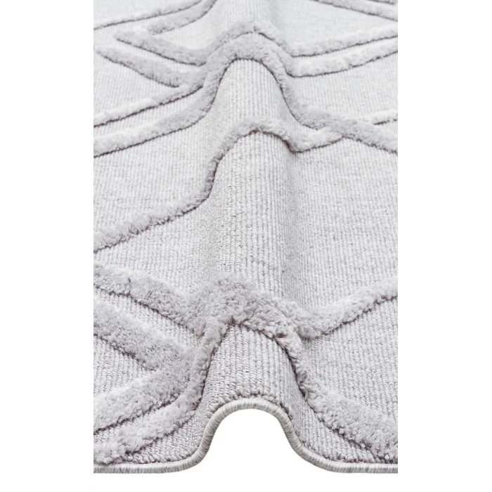 Terazzo 03 Grey Hav Toz Vermez Yumuşak Dokulu Etnik Örgü Desenlere Sahip Modern İskindinav Halı