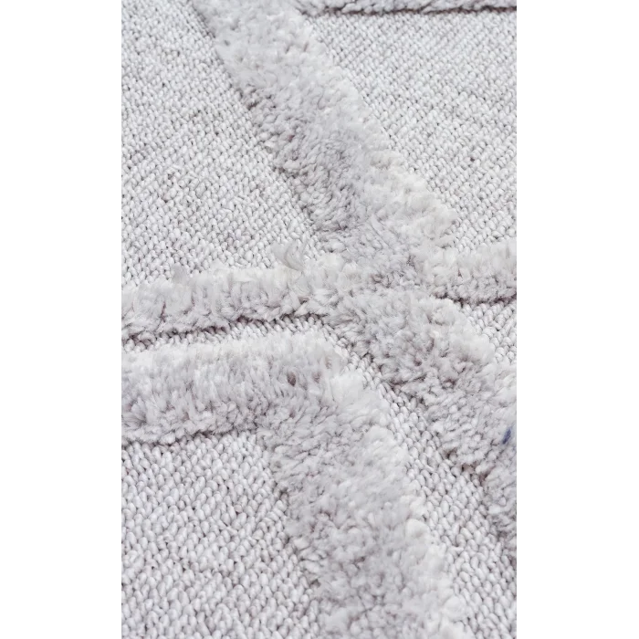 Terazzo 03 Grey Hav Toz Vermez Yumuşak Dokulu Etnik Örgü Desenlere Sahip Modern İskindinav Halı