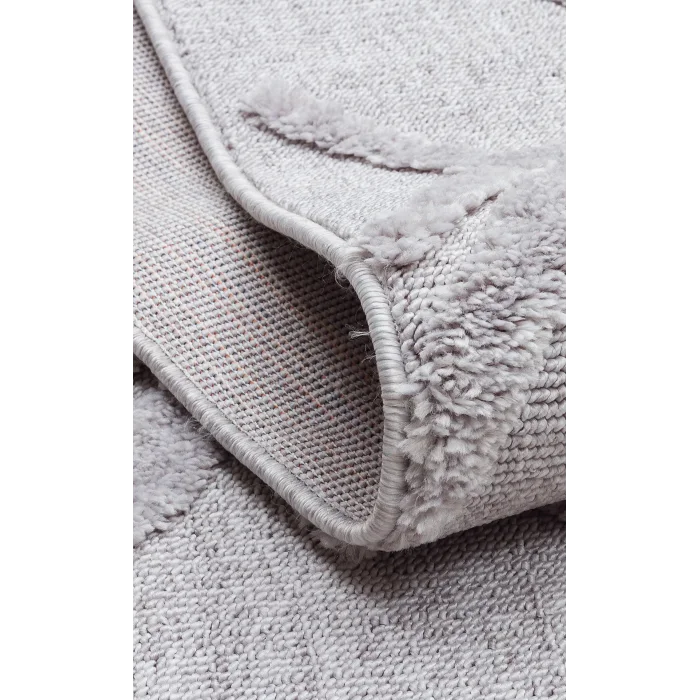 Terazzo 03 Grey Hav Toz Vermez Yumuşak Dokulu Etnik Örgü Desenlere Sahip Modern İskindinav Halı