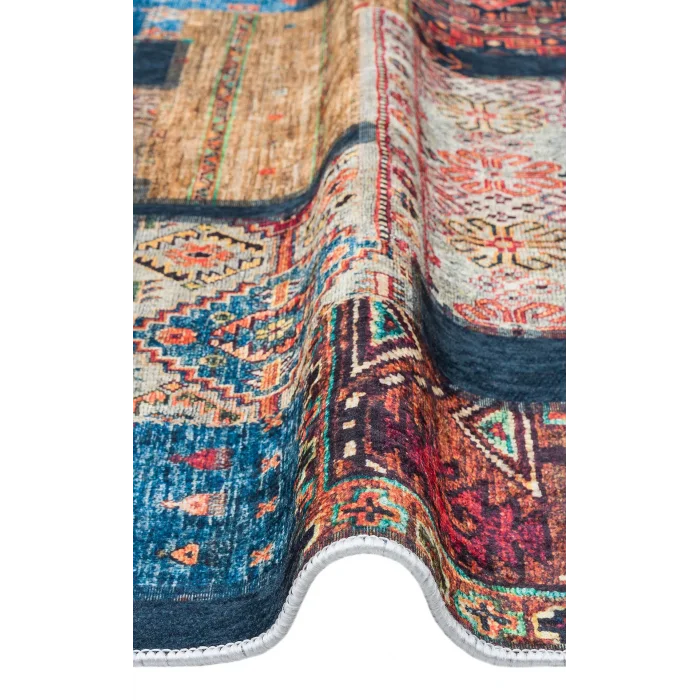 SIESTA NEO 0005 Otantik Geleneksel Desenli Yıkanabilir Renkli Baskı Kilim