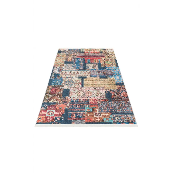 SIESTA NEO 0005 Otantik Geleneksel Desenli Yıkanabilir Renkli Baskı Kilim