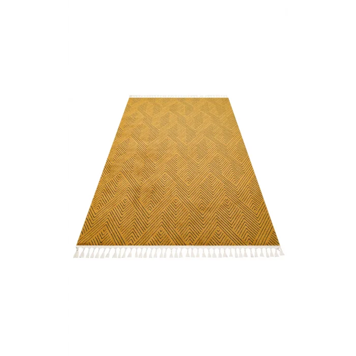 Urban 01 Gold Etnik Desenlere Sahip Hav Toz Vermez Yumuşak Dokulu Modern Halı